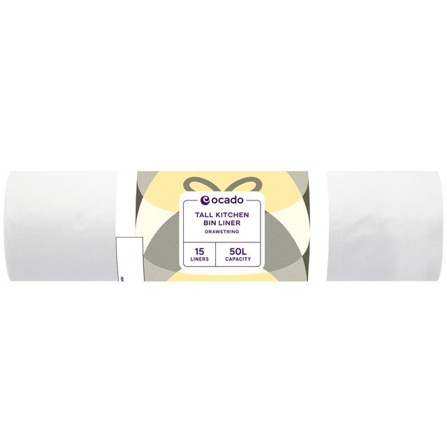 Ocado tall kitchen bin liners 50L, imported from the UK