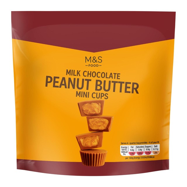 M&S milk chocolate peanut butter mini cups, 4 servings - British product