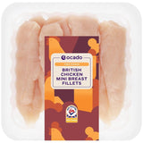 Ocado free-range British chicken breast mini fillets 350g, imported from the UK