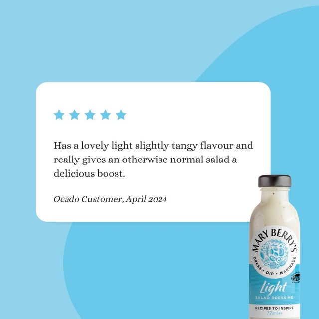 Mary Berry light reduced fat salad dressing 235ml, imported from the UK