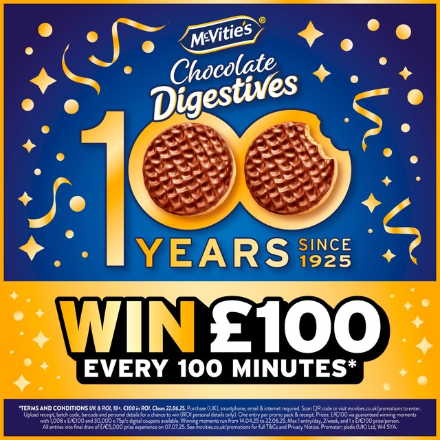 McVitie's Seriously Chocolatey Digestives biscuits 250g, imported from the UK