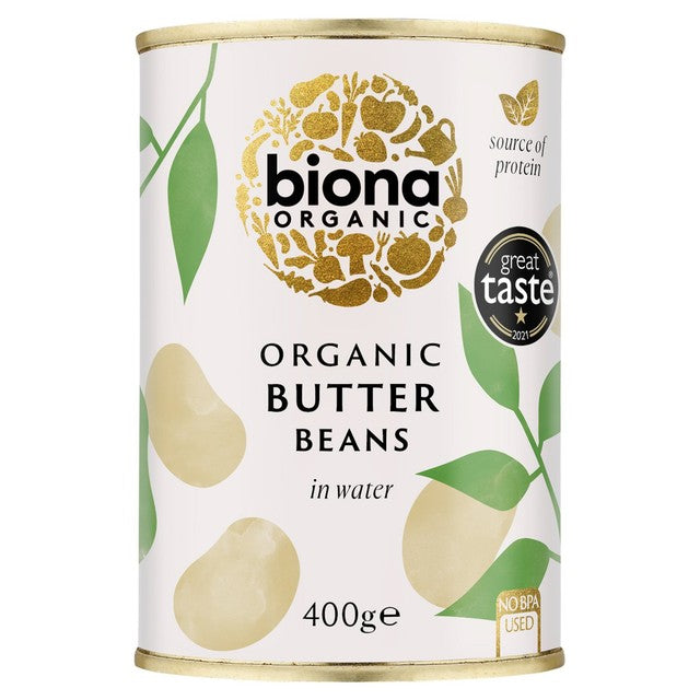 Biona organic butter beans in water 400g - British product