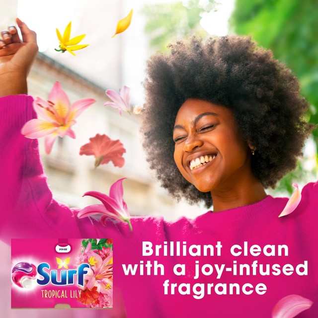 Surf Tropical Lily laundry detergent capsules 15 washes (British brand)