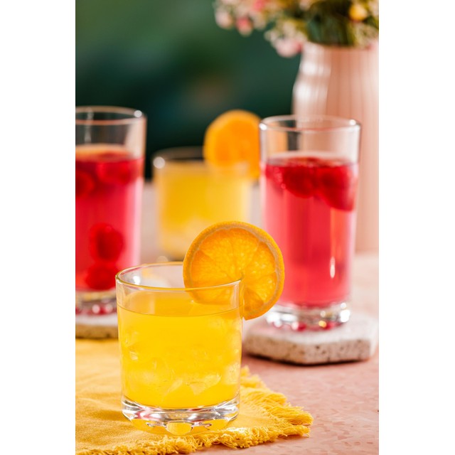 Ravenhead Hobnobs set of 4 glass tumblers 25cl, imported from the UK