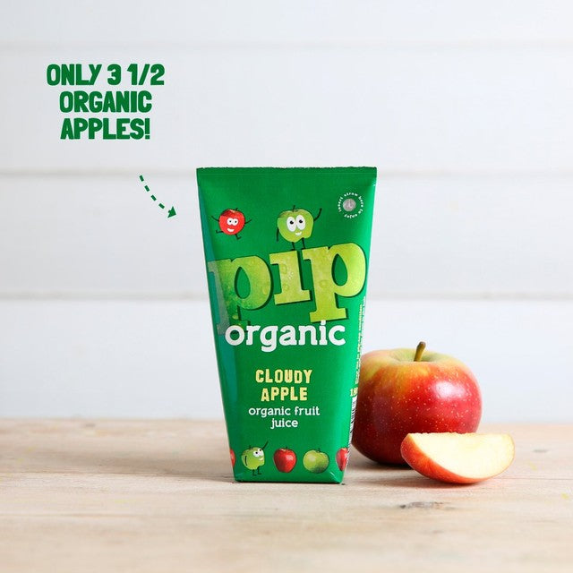Pip Organic cloudy apple juice 4x180ml cartons, imported from the UK