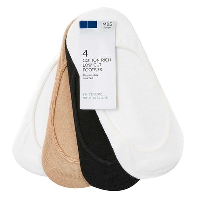 M&S M&S Low Cut Footsies White Mix Low-Cut Socks Size 6-8- Buy online at McGrocer