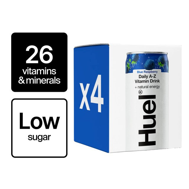 Huel Daily A-Z Blue Raspberry energy drink 4x330ml, UK version