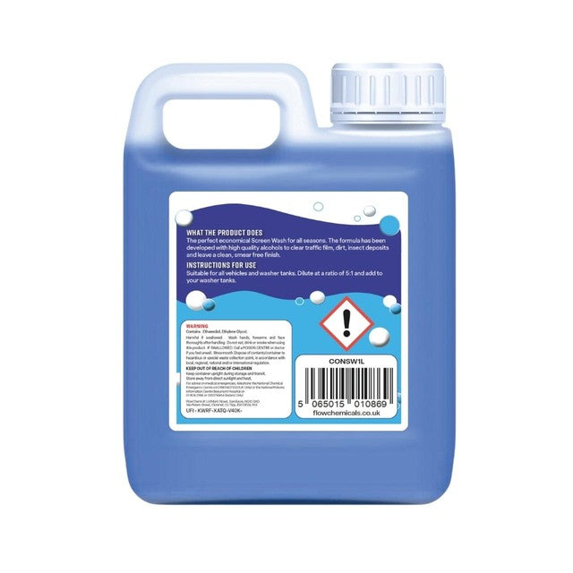 Flow blue screen wash concentrate 1L, imported from the UK