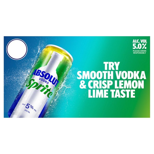 Absolut & Sprite ready-to-drink cocktail 250ml can (British brand)