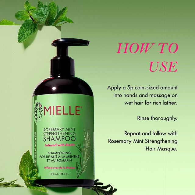 Mielle Rosemary Mint Strengthening Shampoo 355ml, imported from the UK