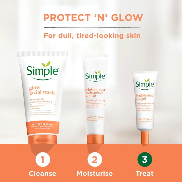 Simple Glow+ Triple Protect Moisturiser SPF30 40ml (British brand)