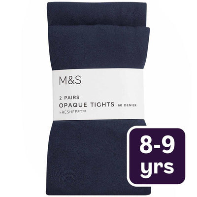 M&S M&S Girls 60 Denier School Tights, 8-9 Years, Navy- Buy online at McGrocer