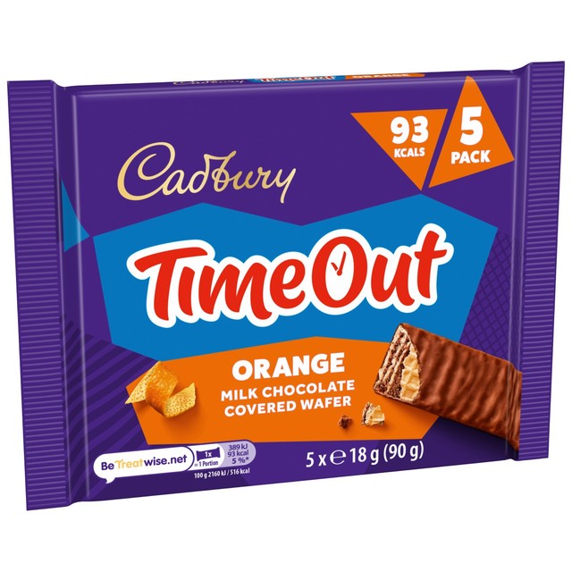 Cadbury Timeout orange chocolate wafer multi-pack, UK version