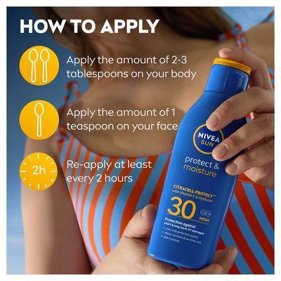 M&S Nivea SUN Protect & Moisture SPF 30 Sun Lotion 200ml- Buy online at McGrocer