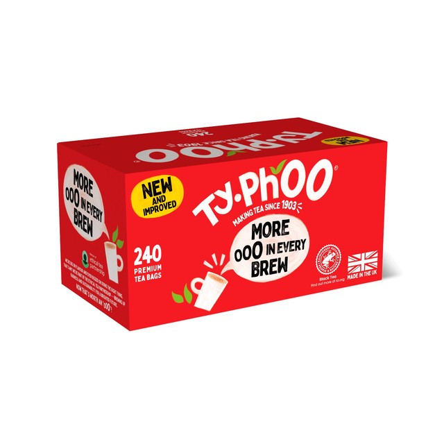 Typhoo black tea bags 240 count (British brand)