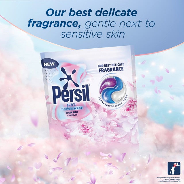 Persil Pure Heaven Scent Non Bio Laundry Capsules 54 Washes, imported from the UK