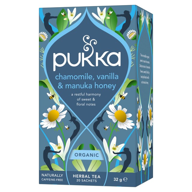 Pukka chamomile vanilla honey tea 20 bags, imported from the UK