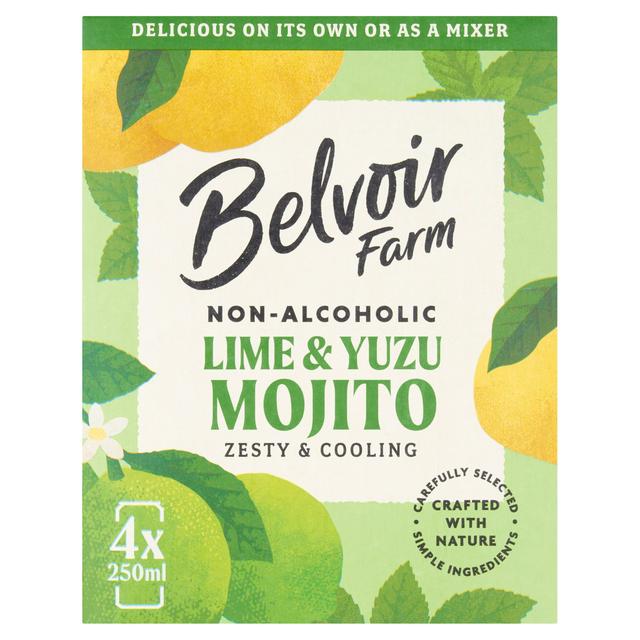 Non-Alcoholic Sparkling Lime and Yuzu Mojito Drink 4 x 250ml