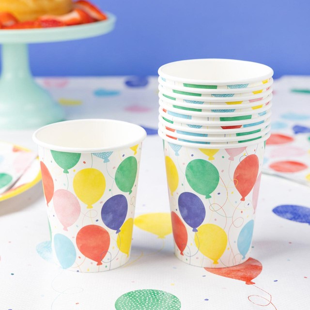 Talking Tables balloon paper party cups 260ml (British brand)