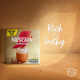 Nescafé Cappuccino instant coffee 12 sachets, imported from the UK