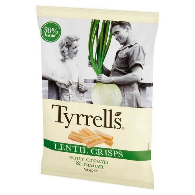 Tyrrells Lentil crisps Sour Cream & Onion 80g (British brand)