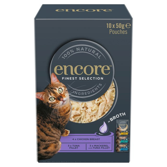 Encore Finest Selection in Broth wet cat food 10 x 50g - British product