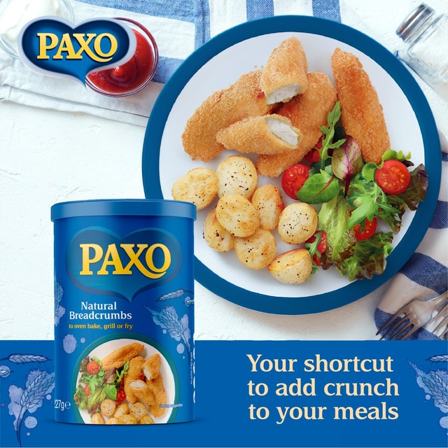 Paxo natural breadcrumbs 227g, imported from the UK