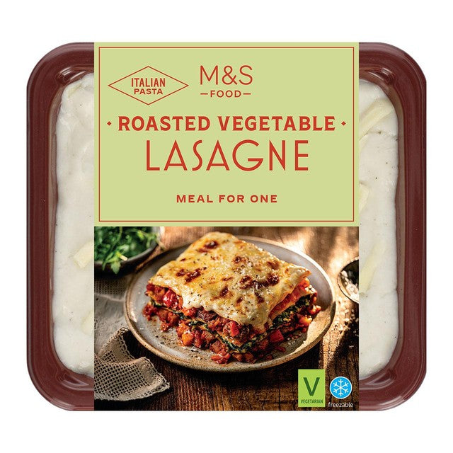M&S roasted vegetable lasagne 400g, imported from the UK