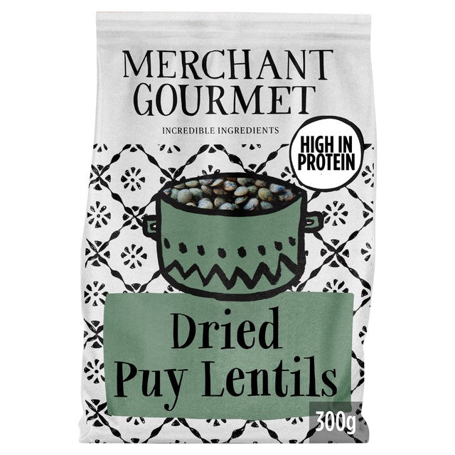 Merchant Gourmet Puy lentils 300g, imported from the UK