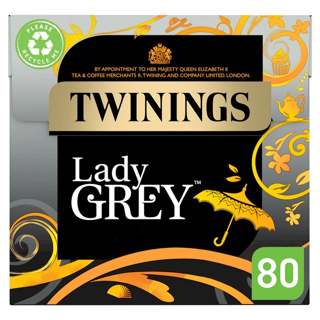 Twinings Lady Grey tea box 80 teabags, UK version