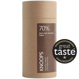 Knoops 70% extra dark hot chocolate flakes 250g, UK version