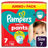 Pampers Baby-Dry nappy pants Size 7 15kg+, imported from the UK
