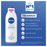 Nivea Express Hydration body lotion 250ml, imported from the UK