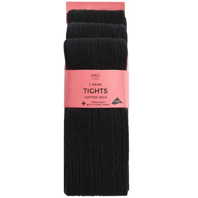 M&S Collection cable knit tights for 4-5 years, imported from the UK