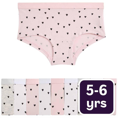 M&S Core Herz Shorts Mehrfarbig 10er-Pack Kinder-Shorts 5-6 Jahre