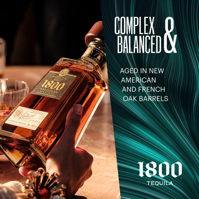 1800 Anejo Tequila aged in oak barrels (British brand)