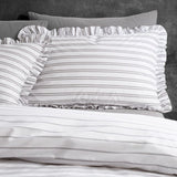 Turner Bianca frill stripe single duvet set (British brand)