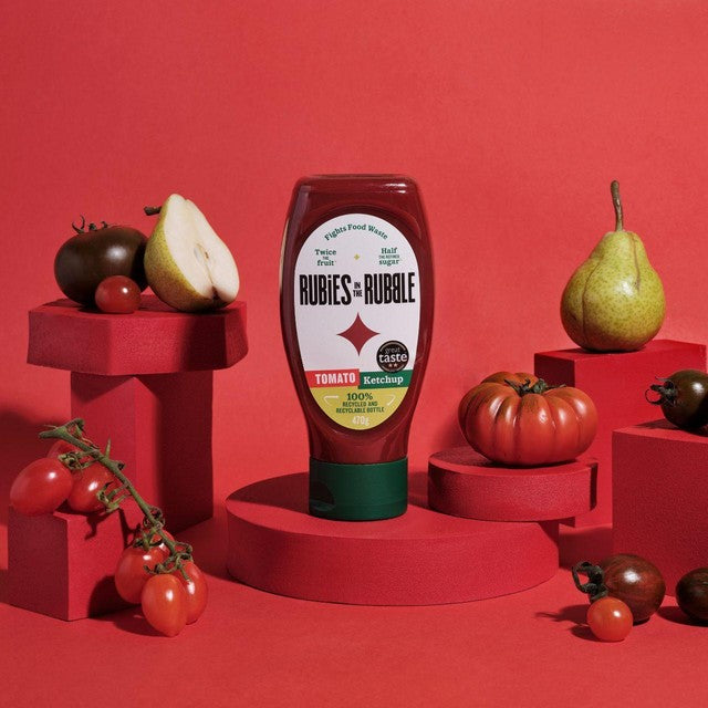 Rubies in the Rubble tomato ketchup squeezy 485g, imported from the UK