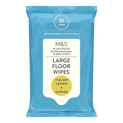 M&S Italienische Zitrone und Ingwer biologisch abbaubare Bodenwischer Packung mit 15 Stück