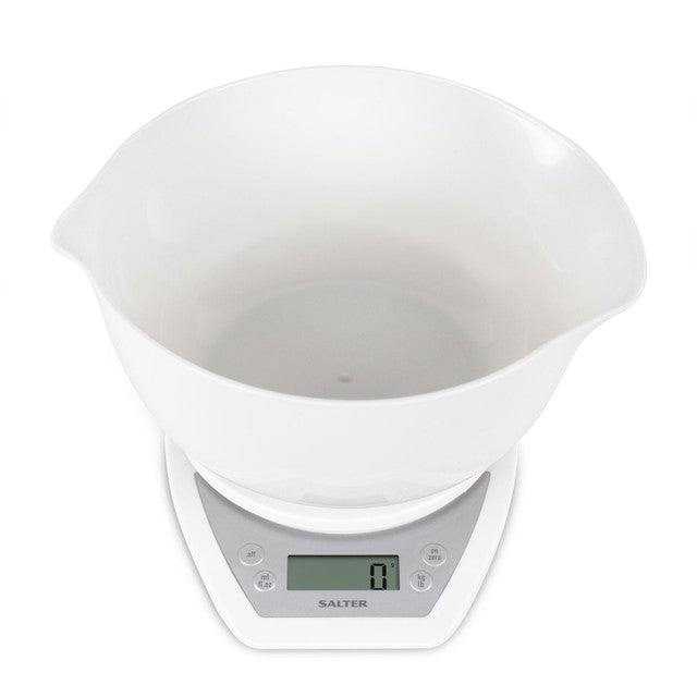 Salter digital kitchen scales with dual pour mixing bowl white (British brand)