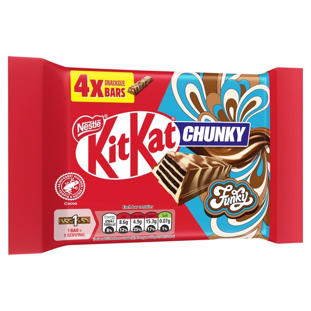 Kit Kat Chunky Funky chocolate bar 4 x 32g multipack, UK version