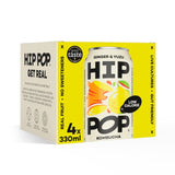 Hip Pop ginger yuzu kombucha drink 4 x 330ml, UK version