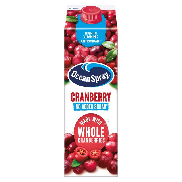 Ocean Spray cranberry no added sugar juice drink 1L, imported from the UK