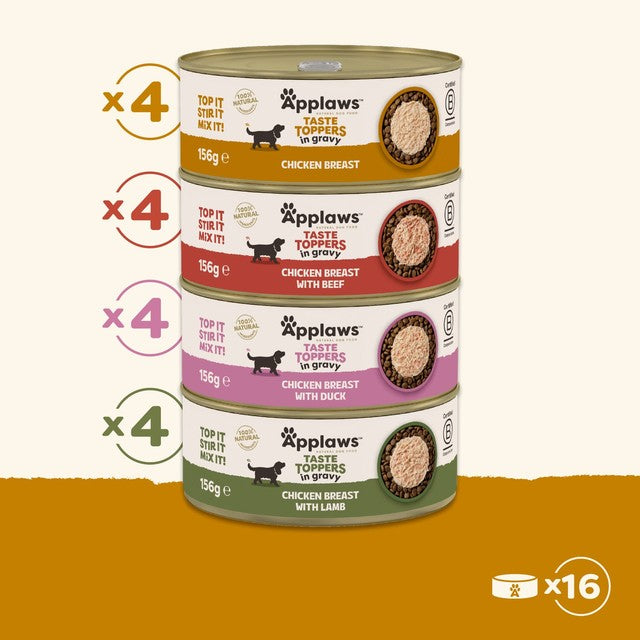 Applaws dog gravy topper mixed multipack 16 x 156g - British product
