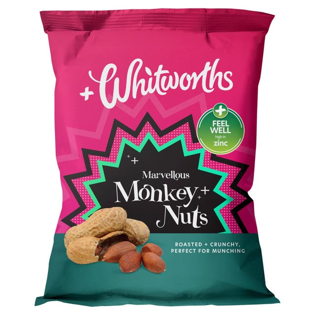 Whitworths monkey nuts roasted peanuts in shell 280g, imported from the UK