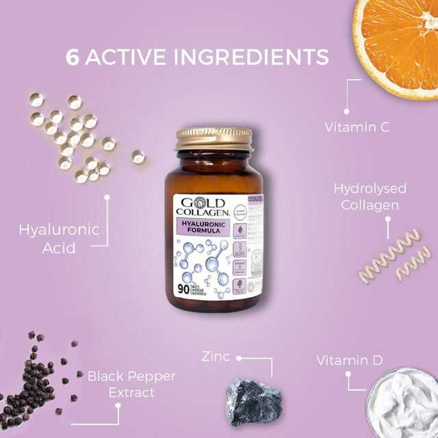 Gold Collagen hyaluronic formula tablets 90 tablets (British brand)