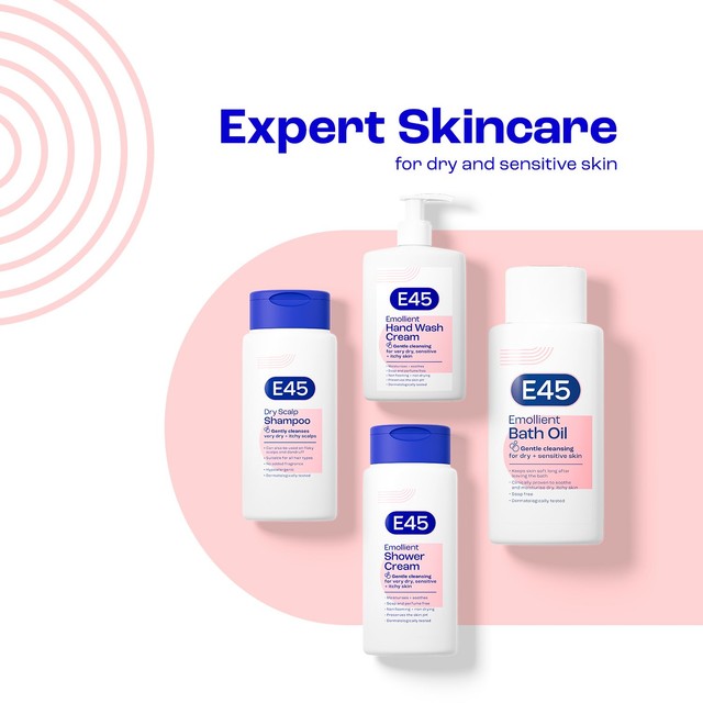 E45 emollient shower cream for dry sensitive skin 200ml - British product