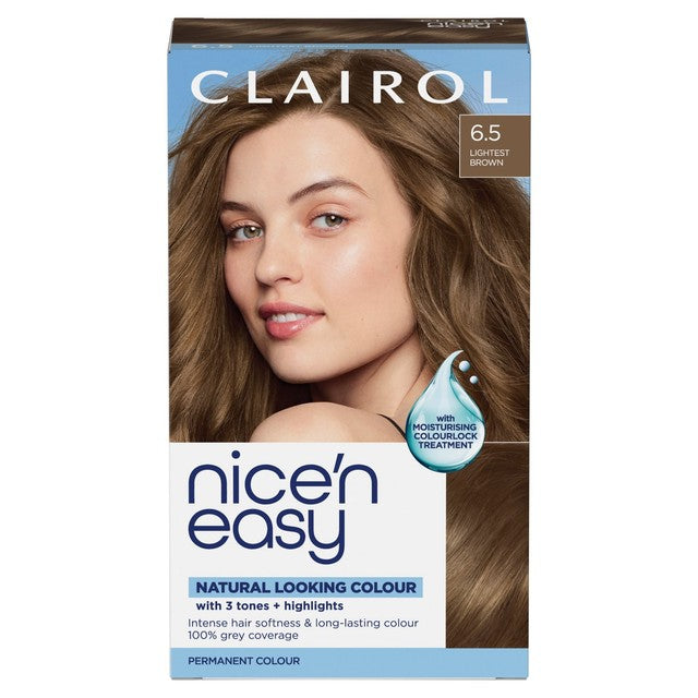 Clairol Nice'n Easy hair dye 6.5 Lightest Brown - British product