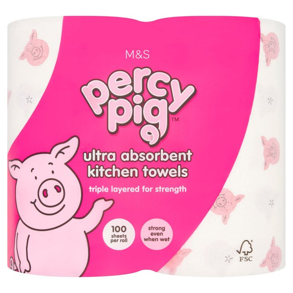 M&S Percy Pig Kitchen Paper Towel 2-Pack