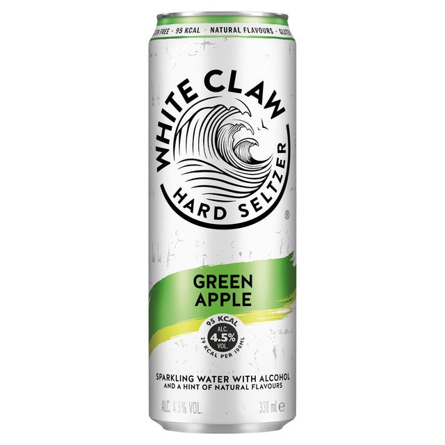 White Claw Green Apple Hard Seltzer, imported from the UK